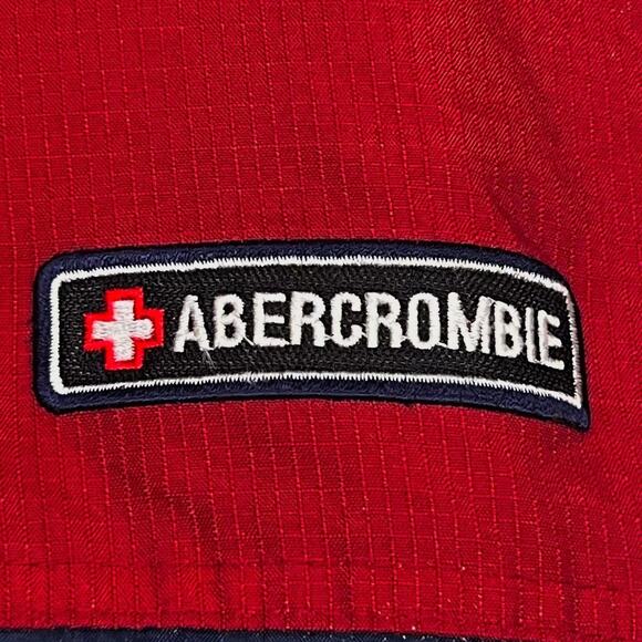 ★ Abercrombie & Fitch Vintage (80’s) Red Striped Windbreaker Jacket ★ - Picture 2 of 7